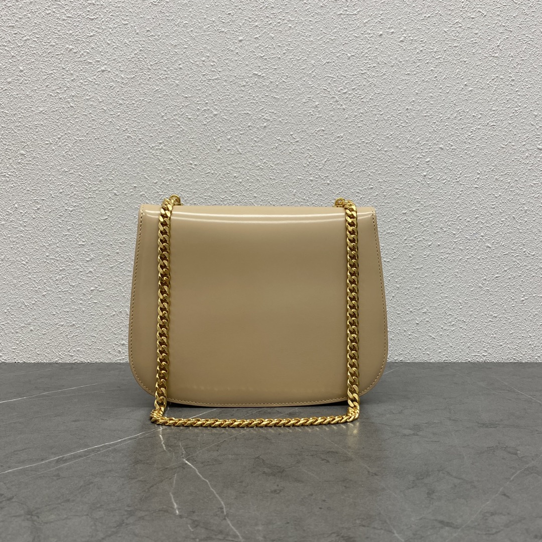 Celine Triumphal Arch Chain Square Bag In Smooth Calfskin Beige 199273